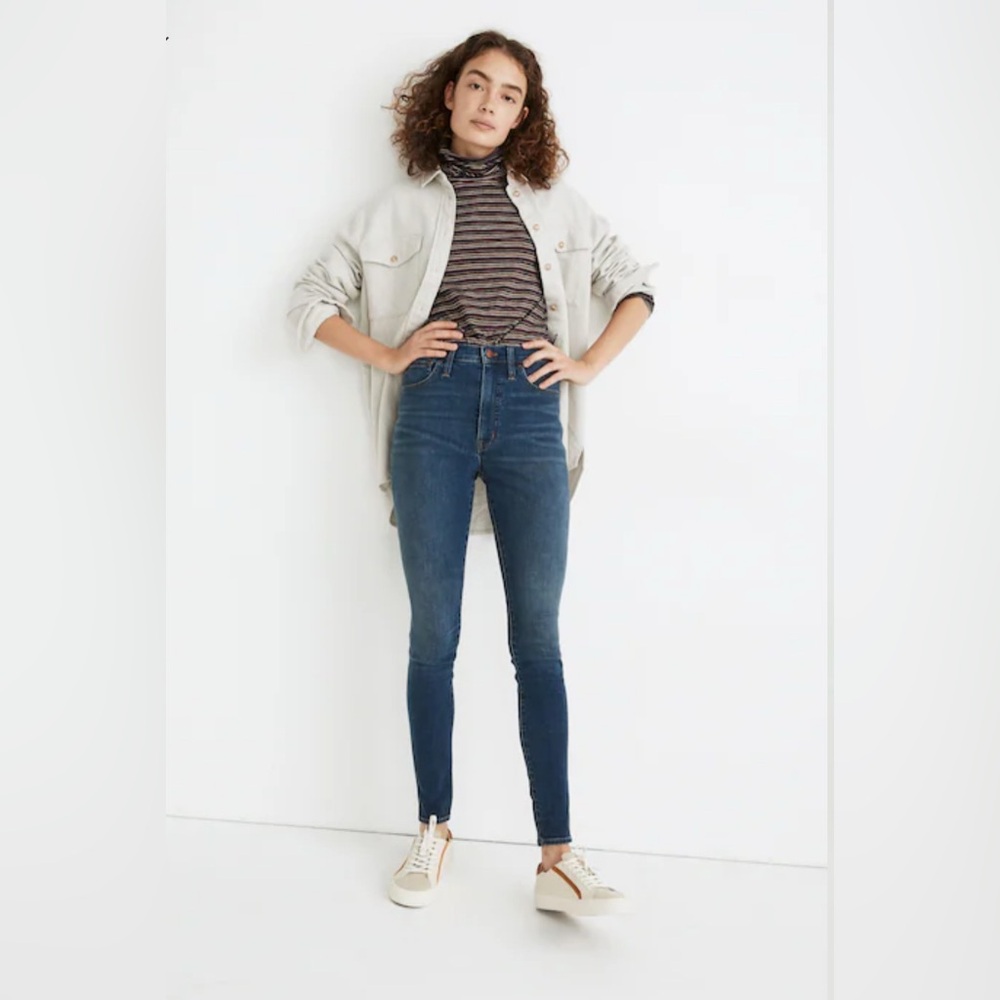 Madewell Roadtripper Skinny Jeans Size 27 High Rise Stretch Dark Wash